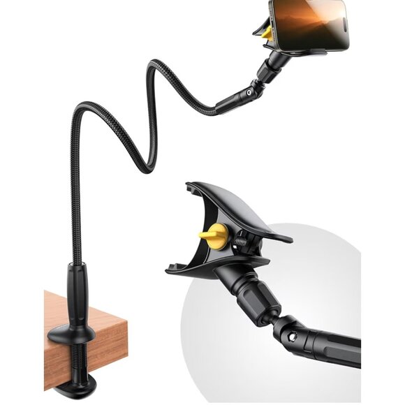 JOYROOM GOOSENECK PHONE HOLDER-FLEXIBLE LONGARM-SAFETY LOCK UPGRADE - Picture 1 of 12